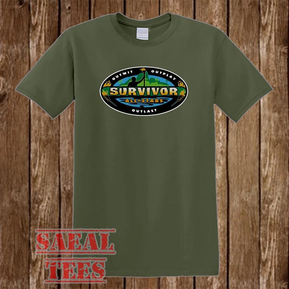 Survivor All Stars TV Show Men s Army Green Size S-5XL L