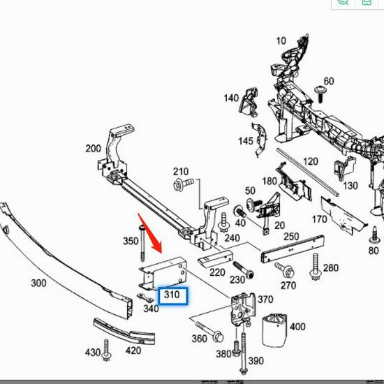 Front Bumper Inner Skeleton Bracket for Mercedes-Benz W117 CLA (2466200195, 2466200295)