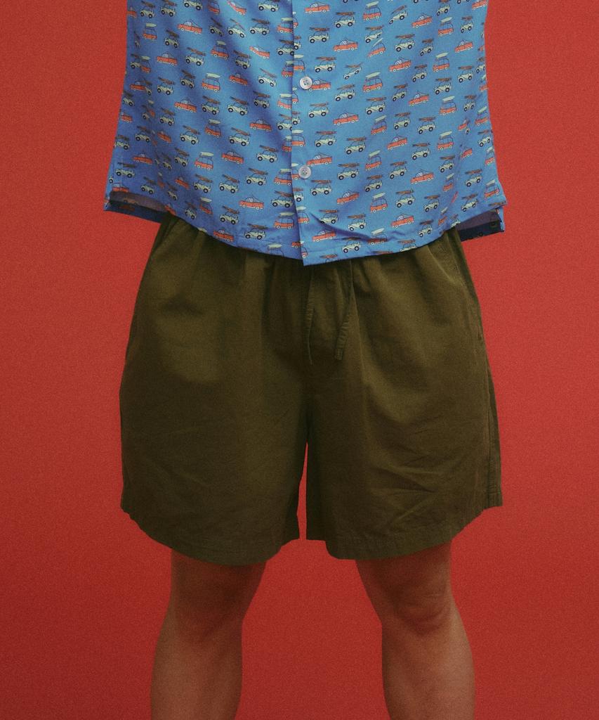 Billalei Daily Easy Cotton Men'S Shorts - Deep Olive