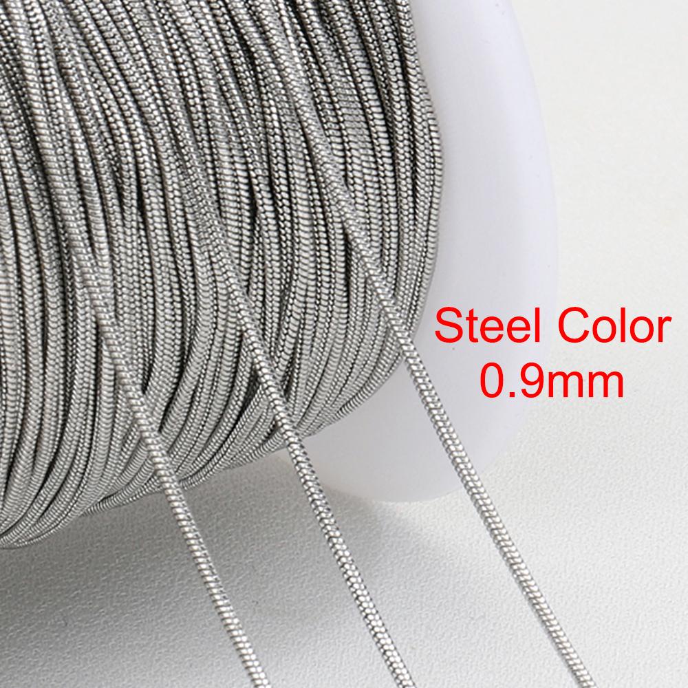 

2Meters Stainless Steel Round Snake Chains for Necklace Bracelet Jewelry Making DIY Findings 0.9mm 1.2mm Chain Bulk Wholesale 2Meters