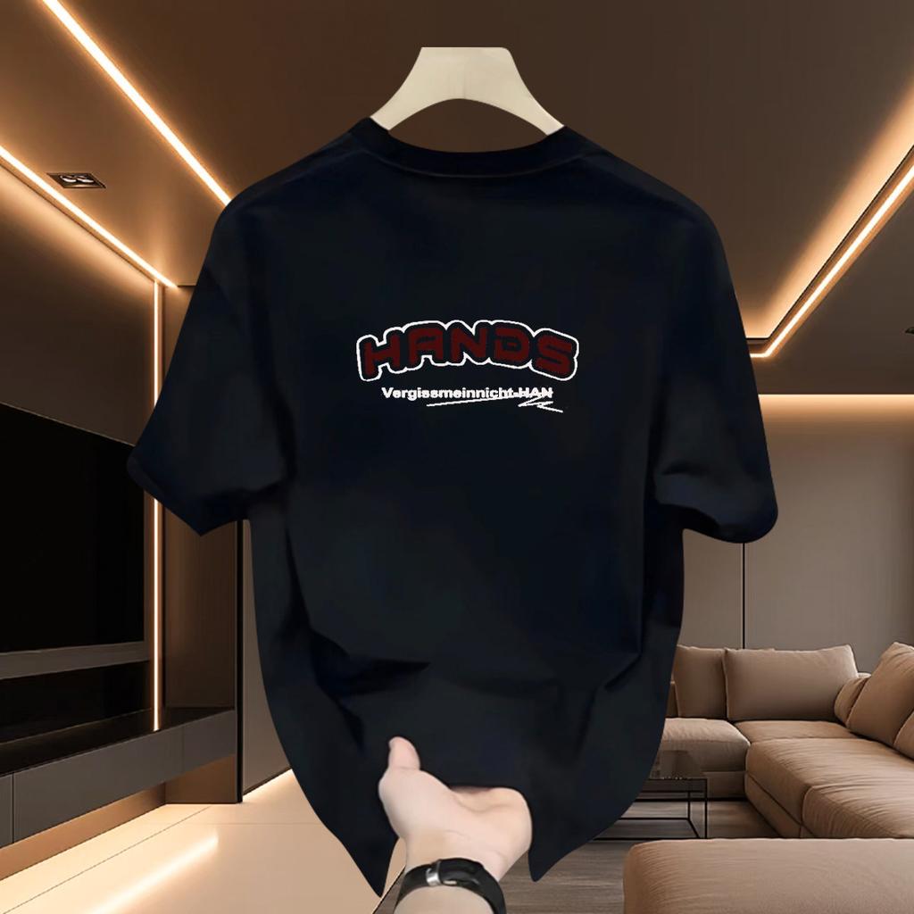 Fornecimento Exclusivo Transfronteiriço de Bons Produtos Camisetas de Manga Curta 100% Algodão para Meninos Marca Americana da Moda Camisetas de Meia-Manga Soltas Pesadas