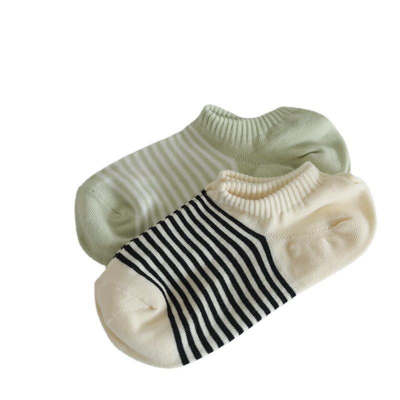 2 Pairs Of Free Shipping Contact Customer Service Striped Boat Socks College Wind Light Mouth Cotton Socks Versatile Socks Breathable And Comfortable