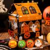 10Pcs Trick or Treat Snack Packaging Box Cartoon Ghost House Cookie Box  Halloween Decoration
