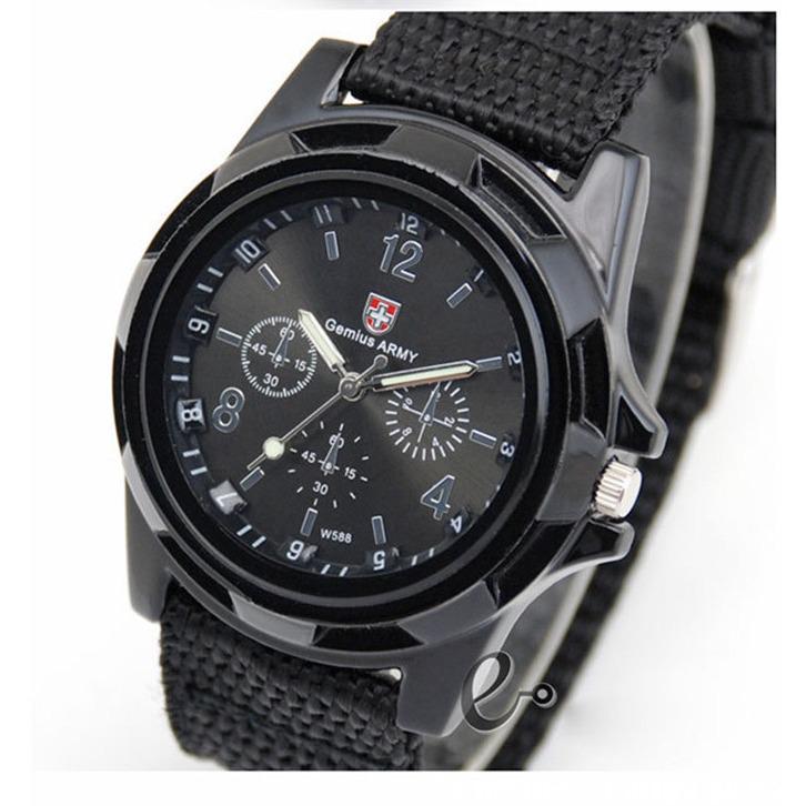 Orologio Militare da Esterno in Tela di Nylon di Tendenza per Uomo e Donna - Lancette Luminose, Design Rotondo al Quarzo