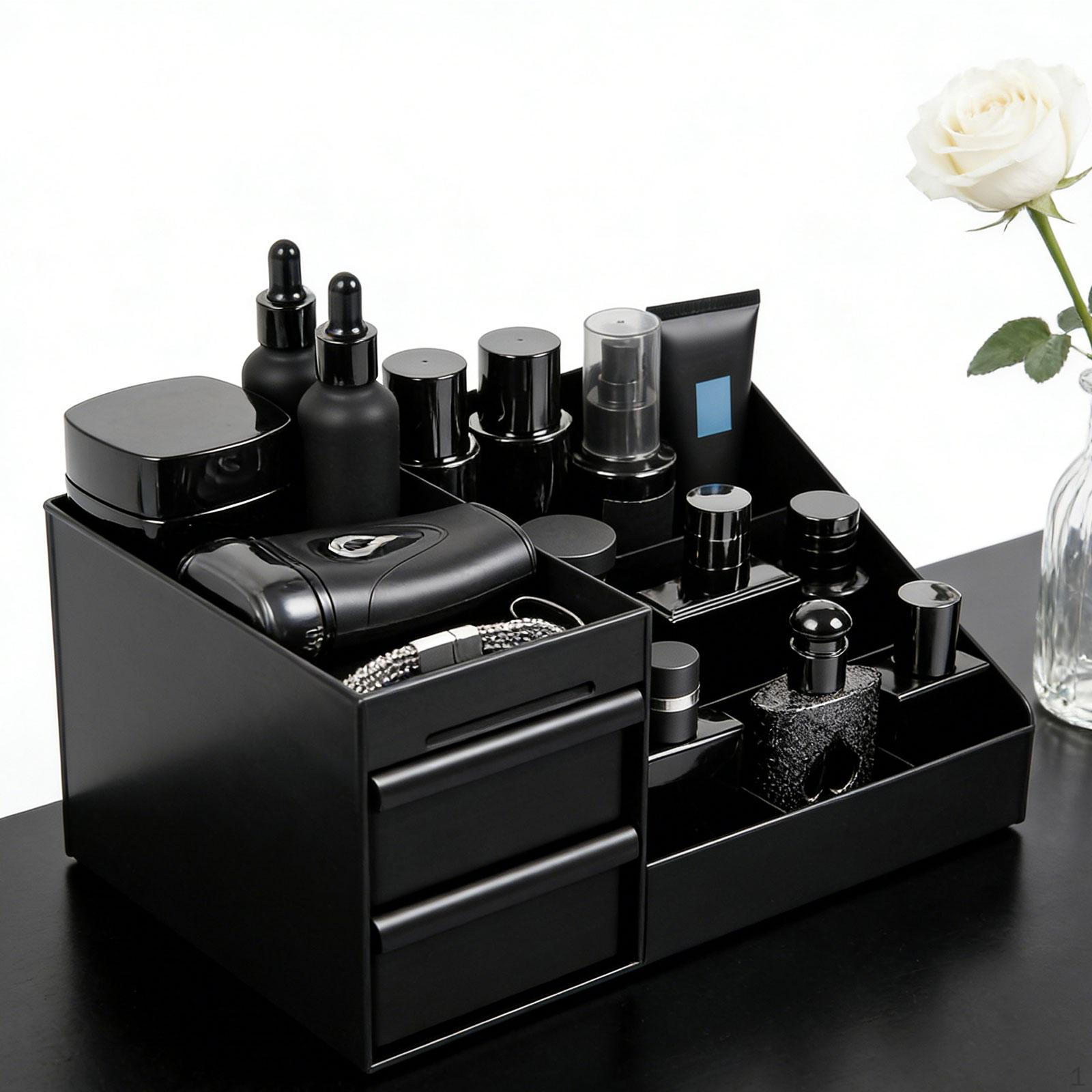 

Makeup Organizer Cosmetic Display Case Storage Gifts for Men with Drawers Skincare M