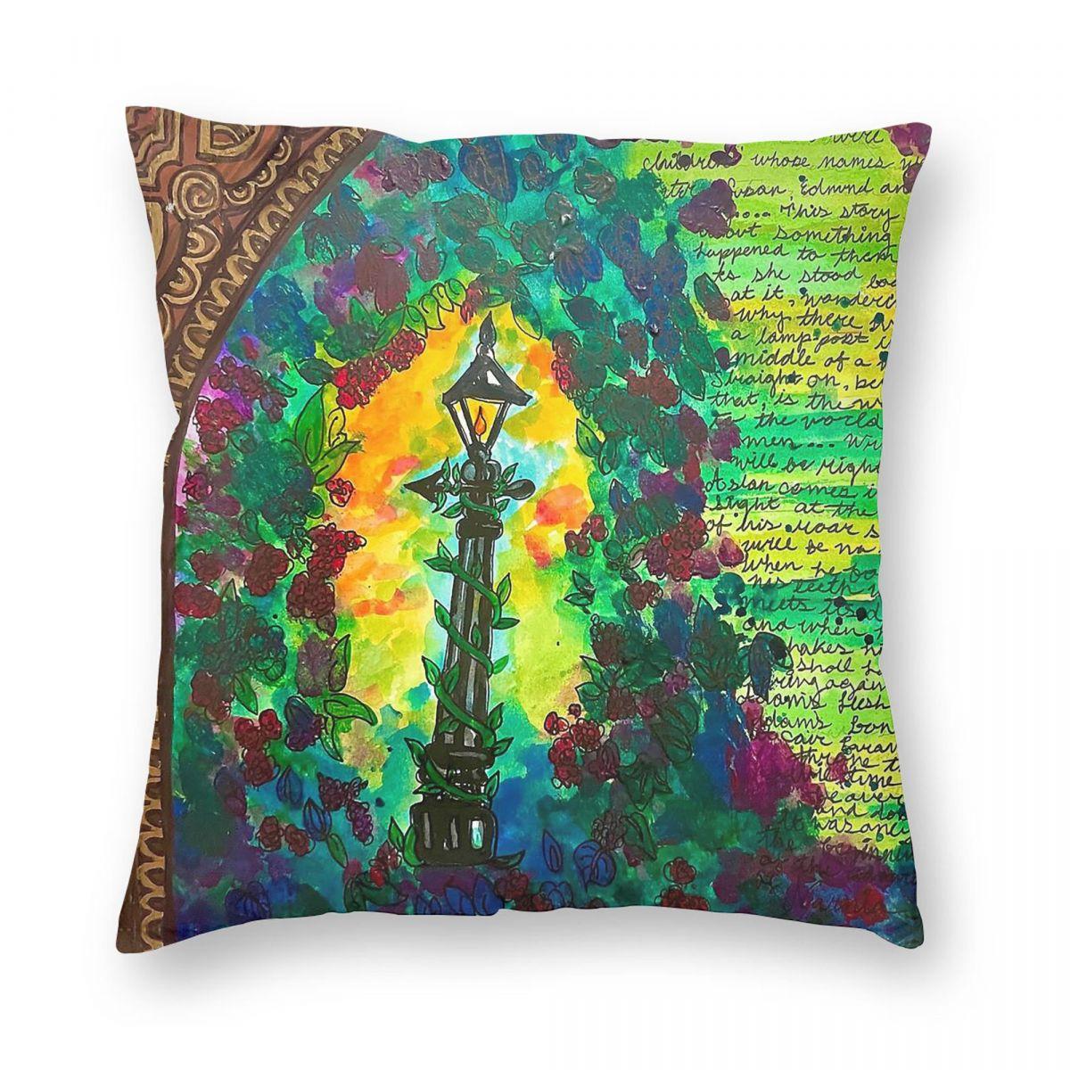 Lamppost In The Woods Square Pillowcase Polyester Linen Velvet Pattern Zip Decorative Throw Pillow Case Bed Cushion Cover 30x30cm