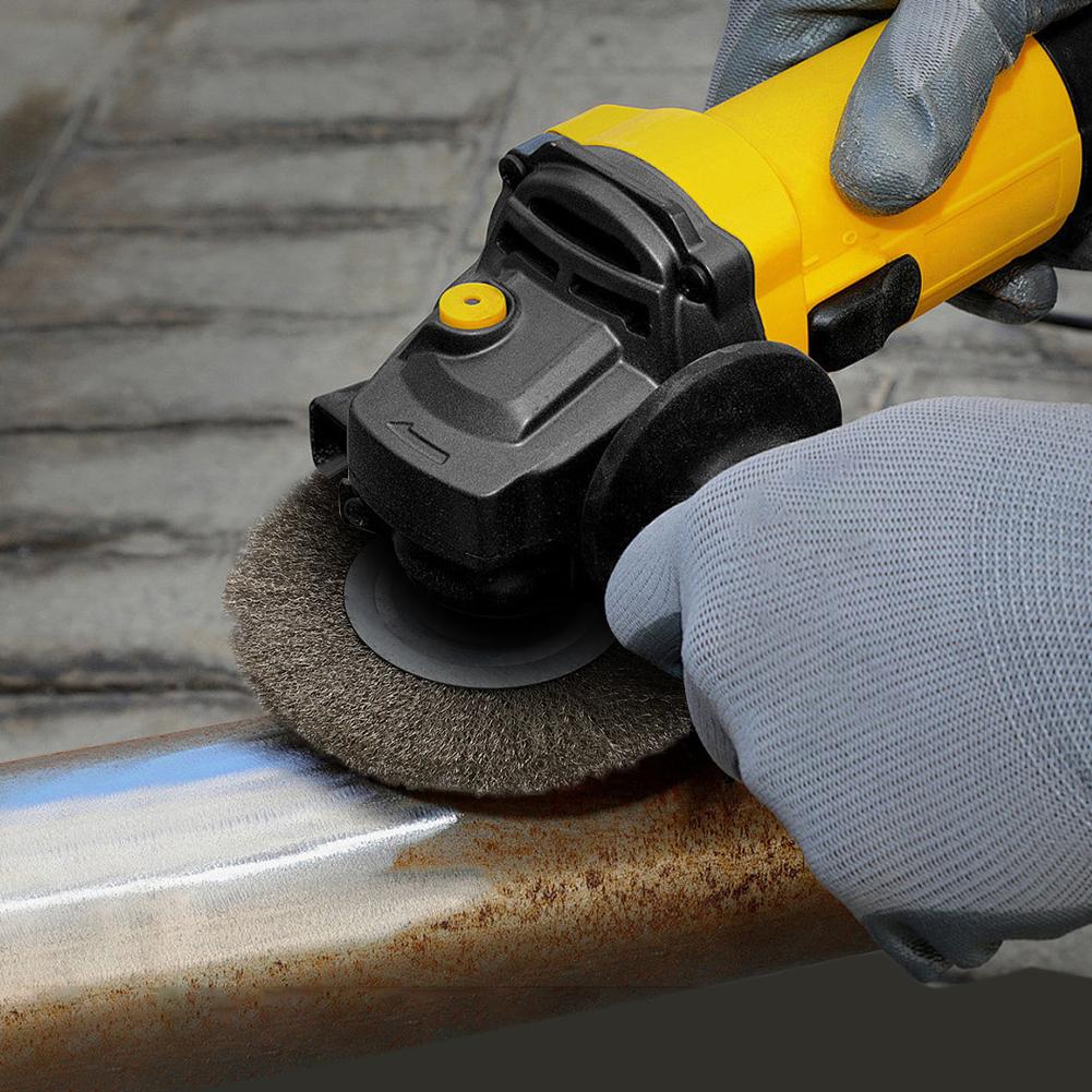 1-3PCS Crimped Wire Wheel Brush 125mm Stainless Steel Wire Brush Derusting Crimped Wheel Drill Brush Polishing Rust Removal Tool