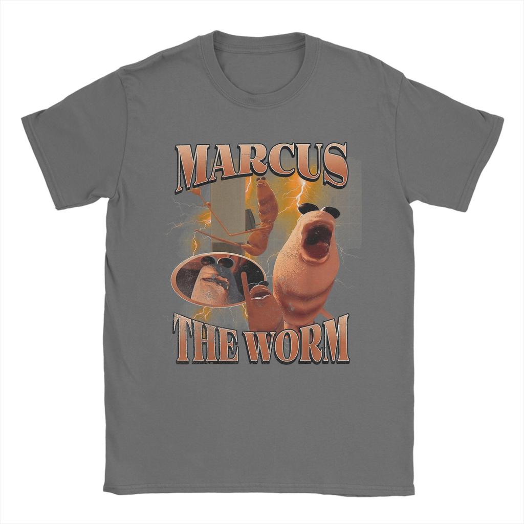 Marcus The Worm Funny Memes T Shirt for Men Cotton Crazy T-Shirt Round Neck Tee Shirt Short Sleeve Tops New Arrival