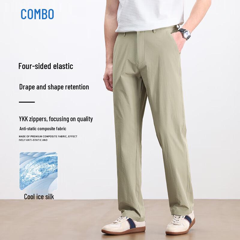 Kangbo Men's Loose Straight Business Casual Long Pants