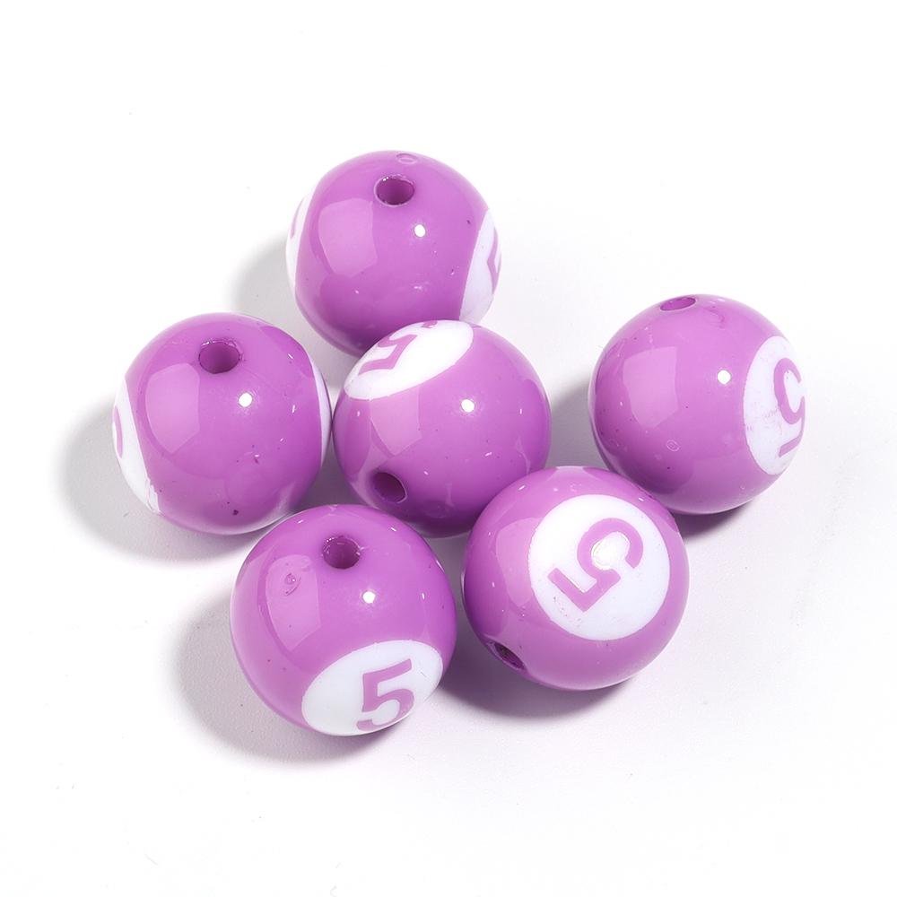 10/50Pcs Colorful Billiards Shape Round Beads Loose Spacer Acrylic Beads For DIY Bracelet Keychain Jewelry Making Accessories