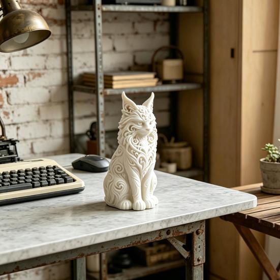 Vitrine Kattenbeeldje 3D Geprint Maine Ornamenten voor Tafeldecoratie