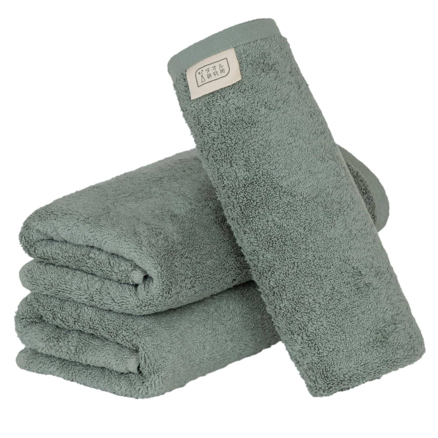 

Towel Laboratory Large Face Dusty Set of Fast JapanTechnology [Volume Rich] #003 Towel, Green, 3, Hotel-Grade, Thick, Fluffy, High-Breathability,