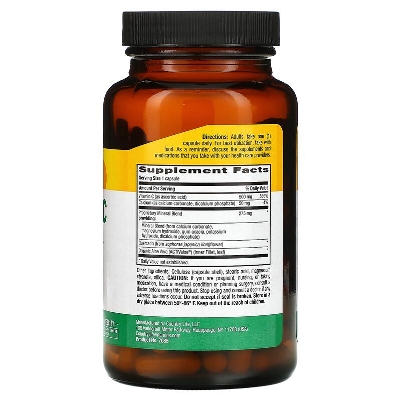 Buffer-C, pH Controlled, 500 Mg, 120 Vegetarian Capsules