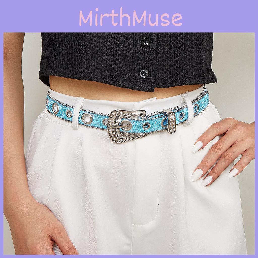 Designer Pu Leather Waist Belt With Rhinestone Edge And Classic Pin Closure For Daily And Fashion Occasions