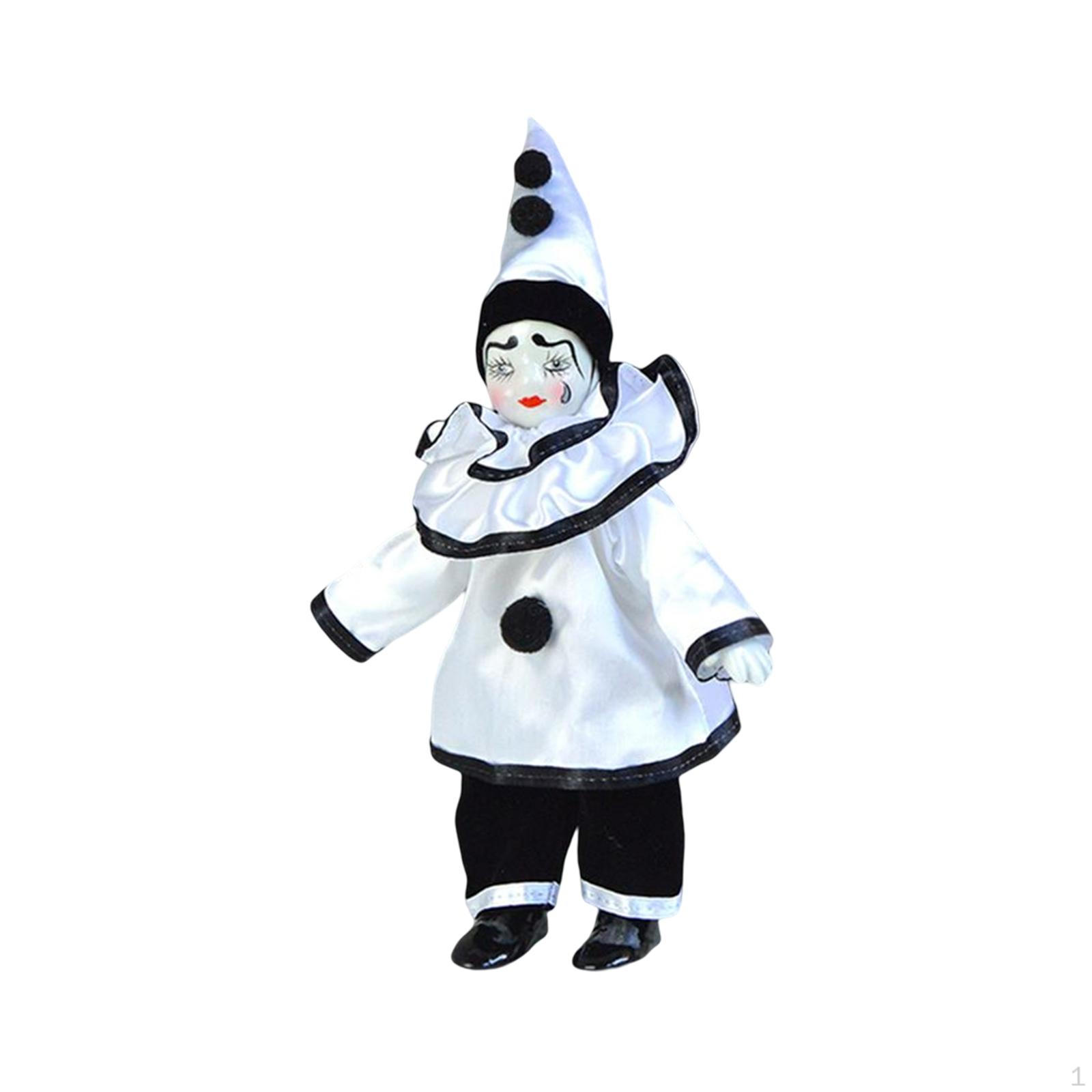 

25cm Clown Stuffed Doll Twistable Decor Ceramic Dolls Gift Cute Action Figure for Themed Party