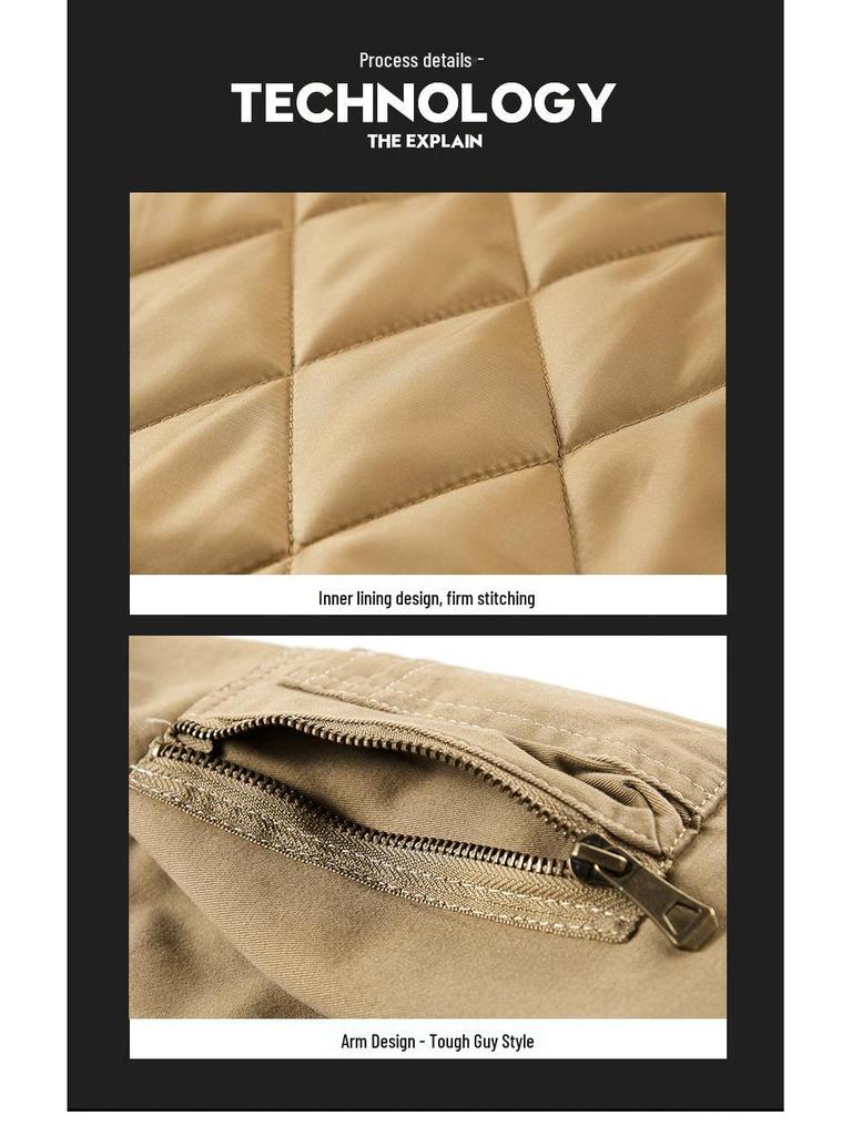 Herren Plus Size Baumwolljacke mit Fleecefutter und abnehmbarem Kragen - Herbst Winter 2022 Kollektion, Modell 7022A.