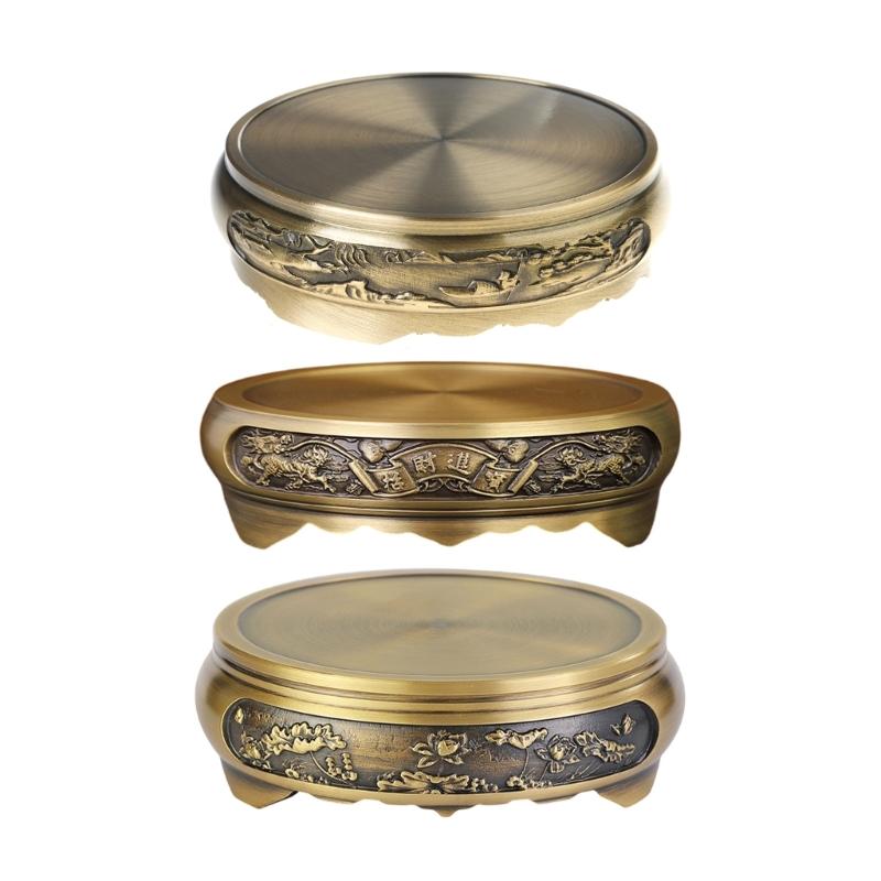 Solid Brass Round Base, Handmade Vintages Inspireds Incenses Burners for Home Ambiances