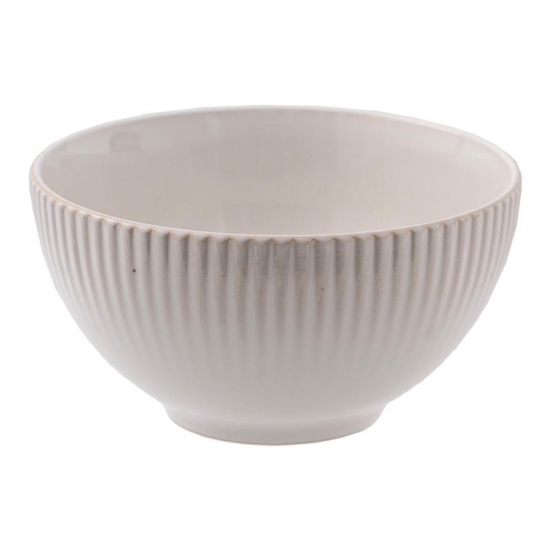 Line Relief Ceramic Bowl Plate Household Tableware Salad Bowl Noodle Bowl Vegetable Plate Western Food Plate Breakfast Plate Pasta Plate