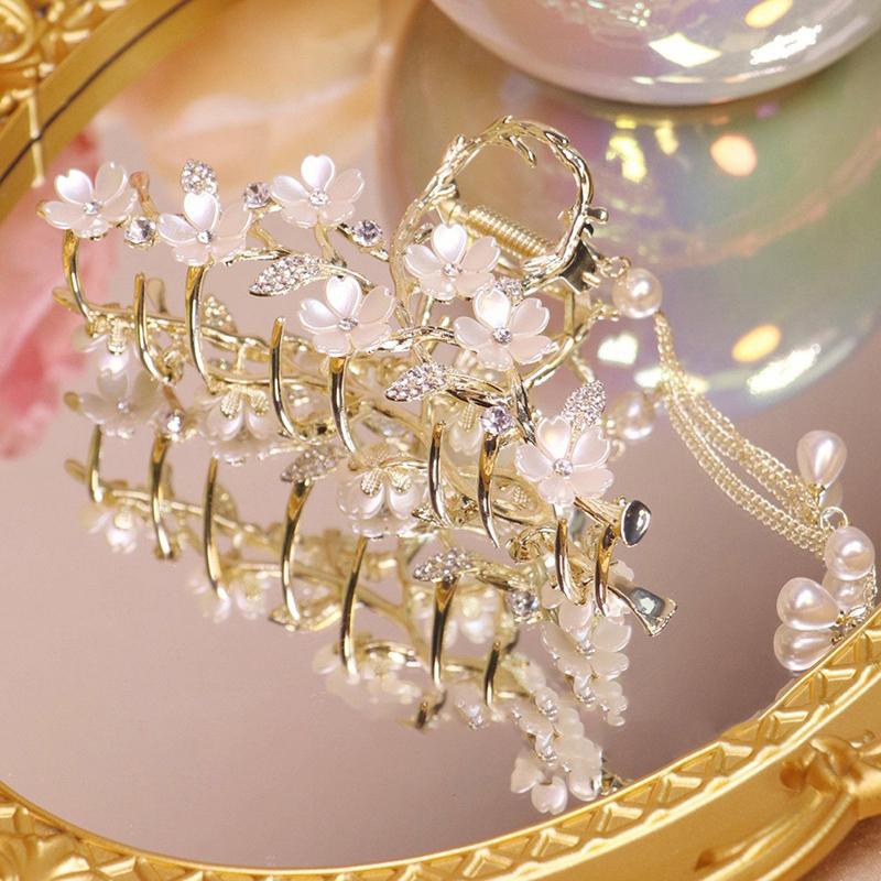 1Pcs Pearl Tassel Hair Claw For Women Cute Sweet Hair Clip Girls Fashion Elegance Headdress  Exquisite Hair Accessoires