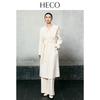 HECO Women's Embroidered Wool Long Coat
