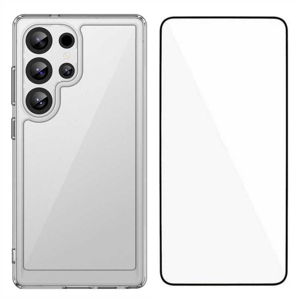 

Серія WANLONFENG MF для Samsung Galaxy S25 Ultra Чохол TPU+акриловий прозорий чохол для телефону з плівкою із загартованого скла Style A