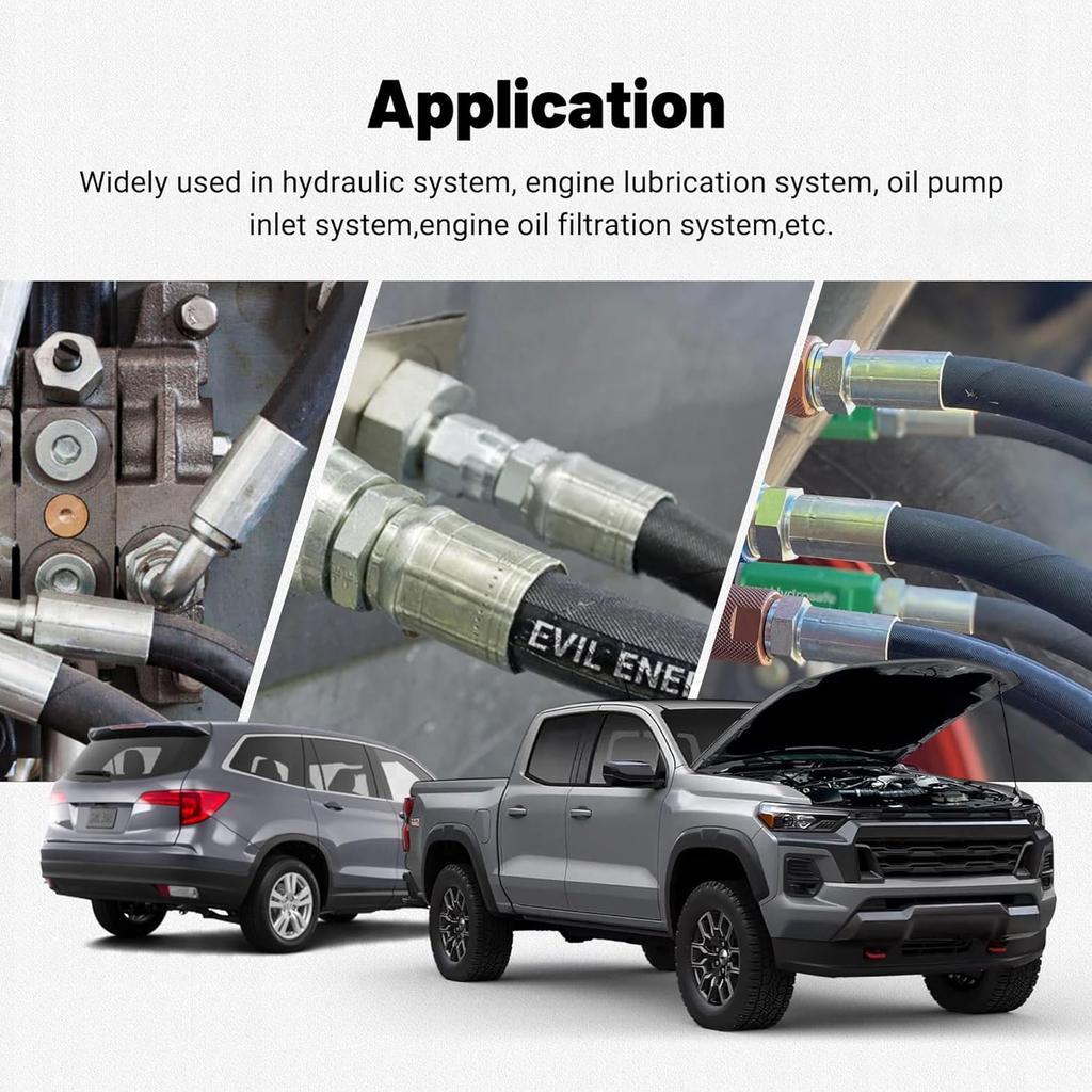 EVIL ENERGY 5/16" High Pressure Fuel Line Hose 435 PSI E85 For Fuel Systems Engines NBR Rubber 5FT EN854-1TE