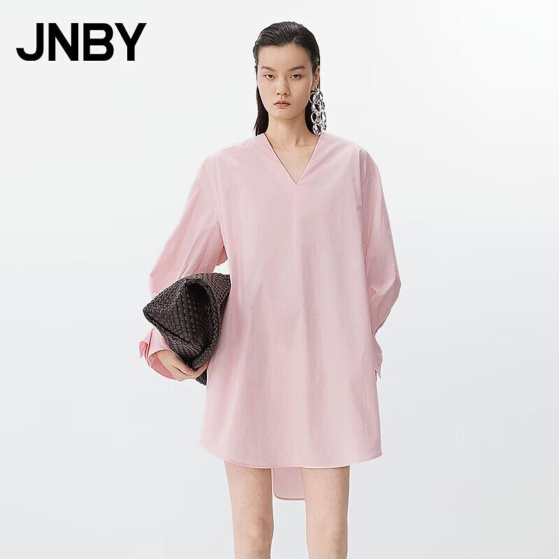 

JNBY 2025 Spring Loose Long Sleeve V-Neck Cotton H-Line Dress