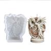 Elves Twin Dragon Silicone Candle Molds 3D Elves Twin Dragon Statue Mold Resin Plaster Cement DIY Handmade Soap Crafts Mold