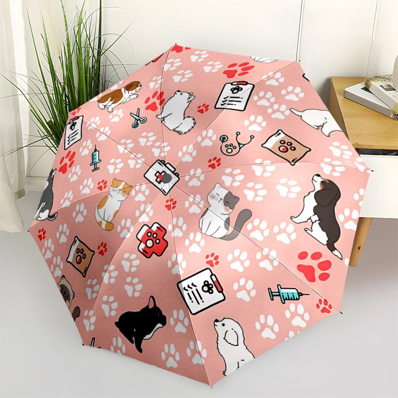 1pc Pet Vet Automatic Open/Close Umbrella Compact Folding Umbrella, All-Season Portable Umbrella for Women/Men F1124115