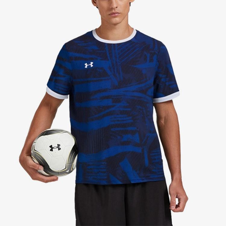 Under Armour Outdoor Sports Series Training Running Fitness Quick-Dry Loose Short Sleeve T-Shirt Men Tops Ocean-Blue 25500516-409