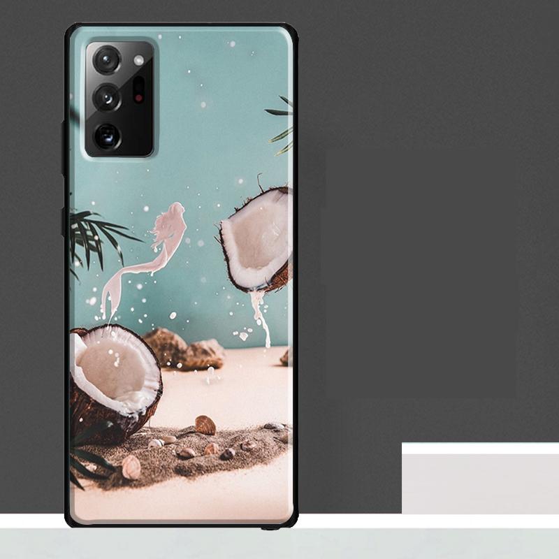 Summer Fruit Coconut Case For Samsung Galaxy S25 Ultra S21 S22 S23 S24 Ultra S9 S10 S20 Plus S25 FE Phone Cover