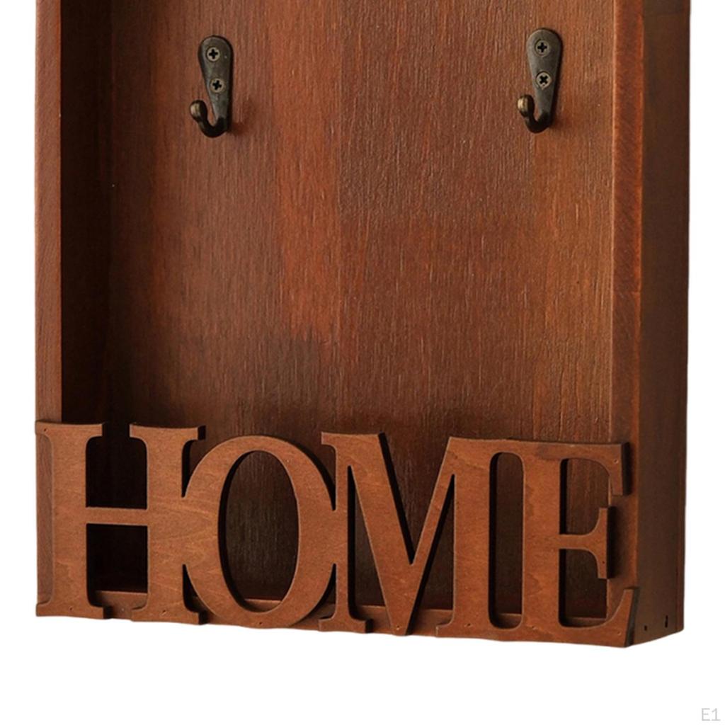 Wieszak na klucze z półką, Dekoracyjny wieszak ekspozycyjny, Rustykalny wystrój Rzemiosło Drewniany organizer na półkę,