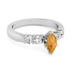 Citrine Tapered Five Stone Ring- 925 Sterling Silver