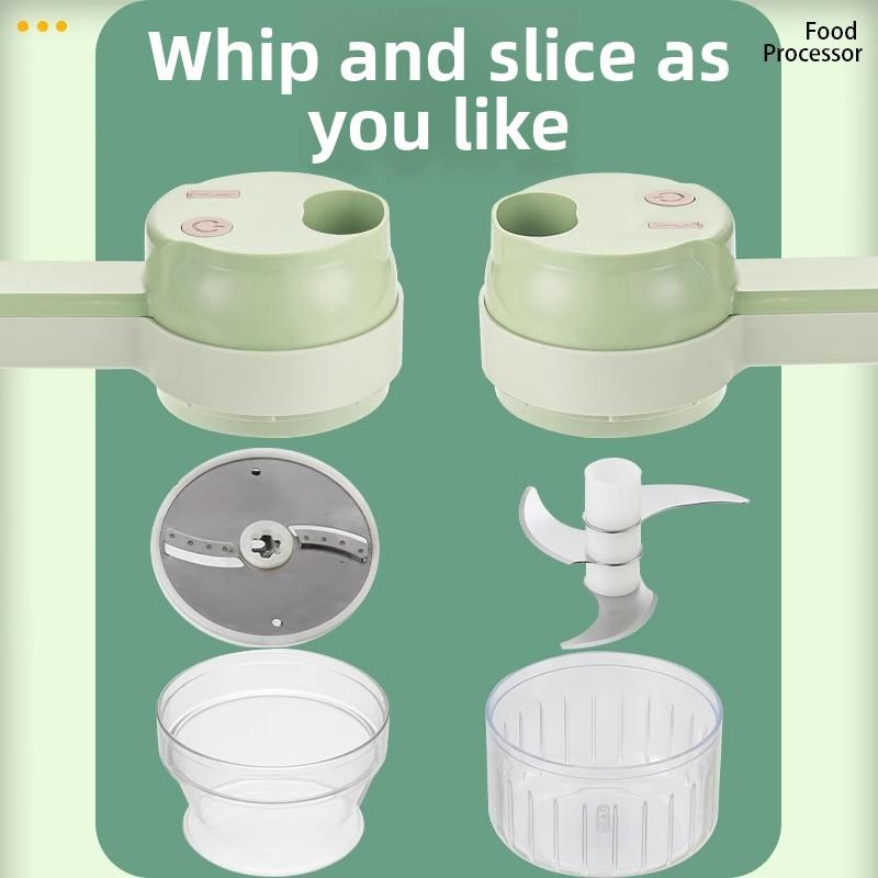 Multifunctional Chopping Machine for Chili, Scallion Rings, Ginger Paste, Garlic Slices, and More - Electric Garlic Mincer