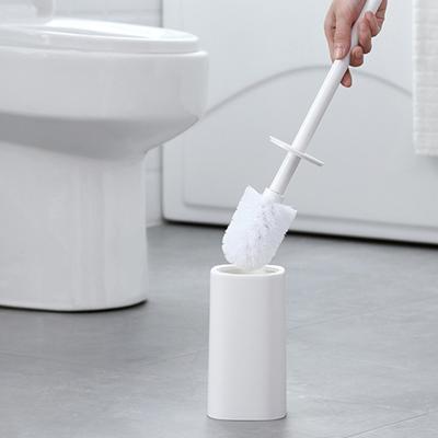 Geruchshemmende Toilettenbürste aus Keramik mit Halter-Set, langer Griff, langlebige Borsten, kratzfeste Toilettenbürste, Badezimmerzubehör