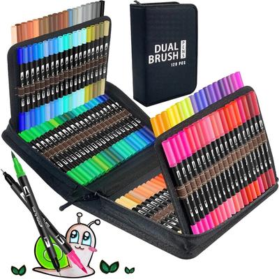 100 Colors Watercolor Pens, Brush Markers with Fine Brush Tip for Lettering, Drawing, Journaling Writing Books Art Supplies