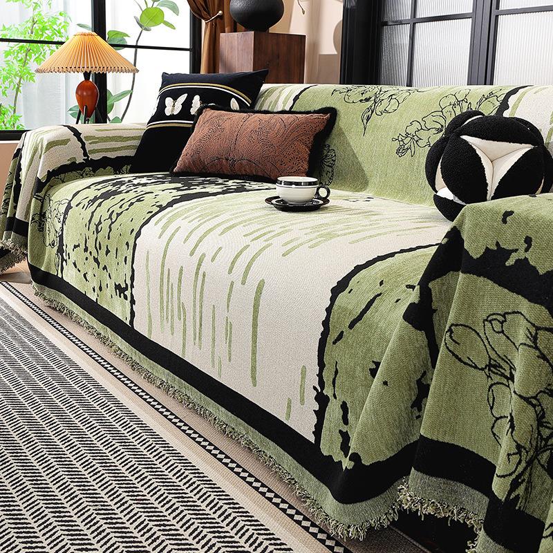 

Новый чехол для дивана 2025 года, универсальный для всех сезонов, ретро-средневековое диванное полотенце, целое всеохватывающее диванное одеяло 180*230cm