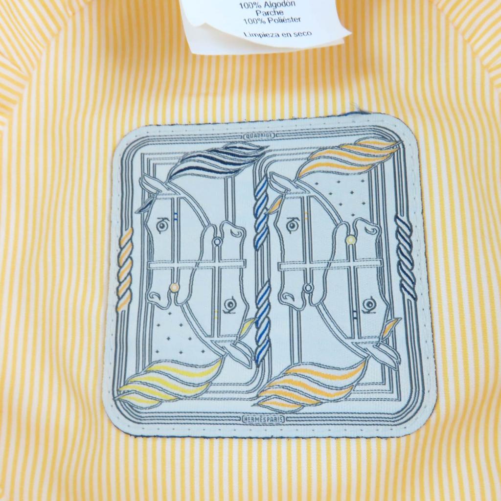 Excellent HERMES hat Calvi Serie Metal Bucket Hat yellow cotton Women 57 Used
