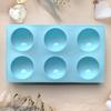 6 Holes Circular Footprint Silicone Baking Mold Reusable BPA Free Mould for Fondant Cookie Pudding Home DIY Baking