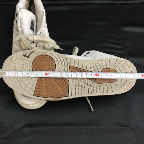 DIESEL Genuine Cow Leather High Cut Sneakers Short Boots White Size 25.5(USED)