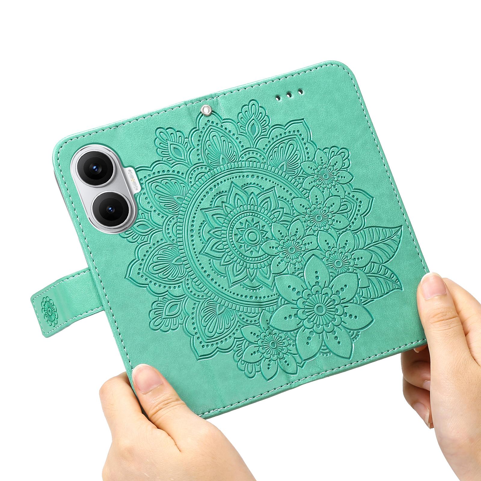 

For Xiaomi Poco F7 5G Case Floral Pattern PU Leather Wallet Stand Phone Cover Red