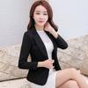 Women Blazer Solid Color Long Sleeves Single Button Streetwear Spring Autumn Slim Fit Turndown Collar Suit Coat for Office