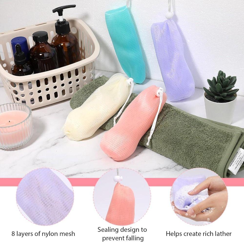 Body Facial Cleaning Tool Soap Bags for Shower Shower Soap Sack Saver Pouch Bubble Foam Net