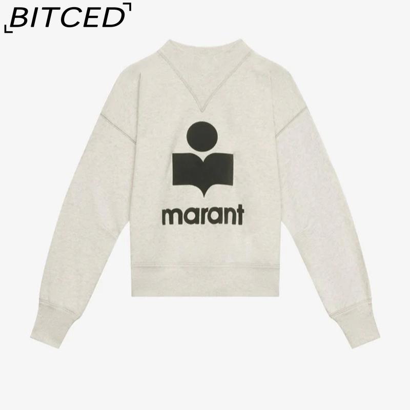 BITCED Damen Herbst/Winter Glitzer-Print Halbhoher Kragen Baumwolle Stehkragen Sweatshirt