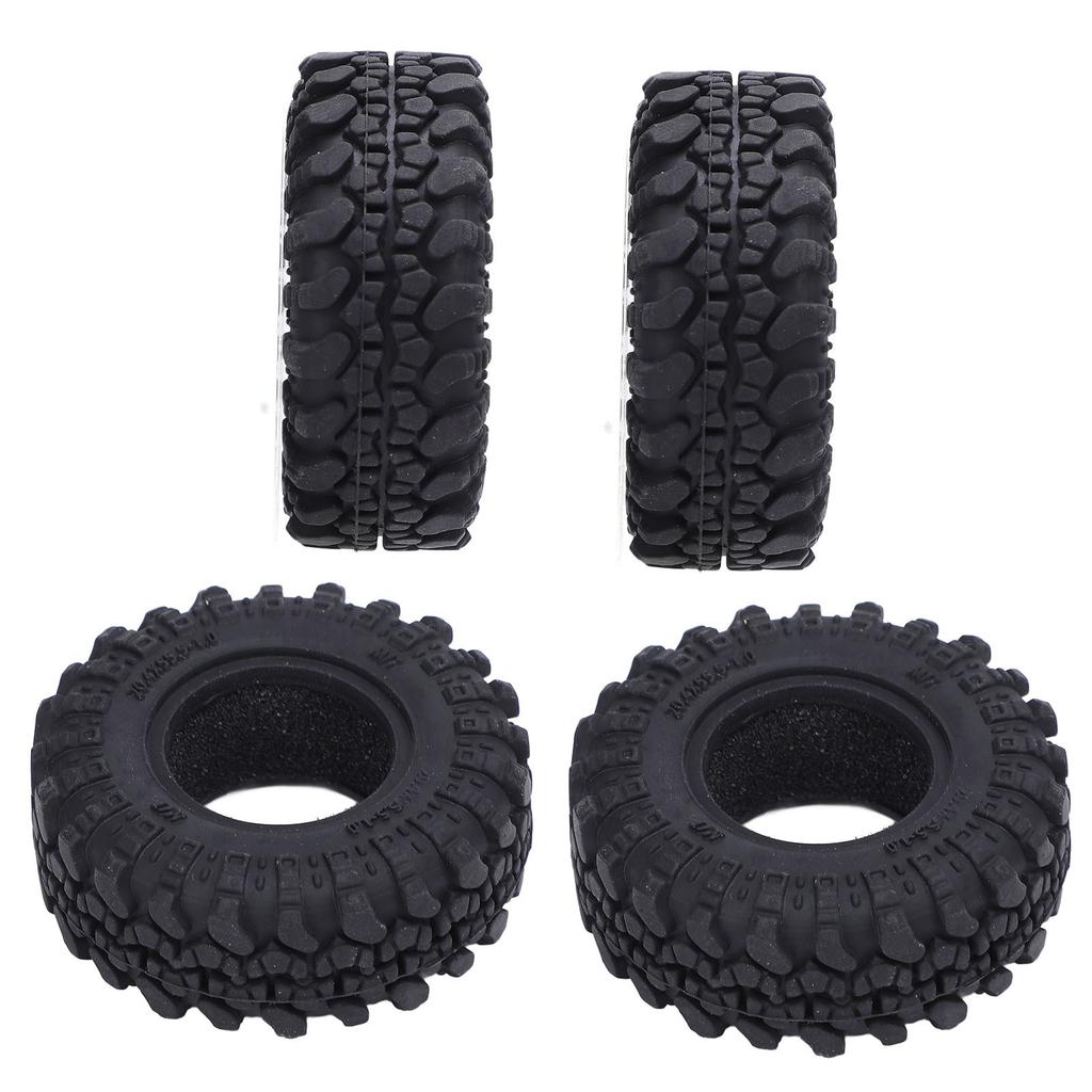 4PCS 1.0 Inch RC Tires Sponge Inner Liner Rubber Boot Tread Tire Replacement for 1/18 1/24 Crawler Car
