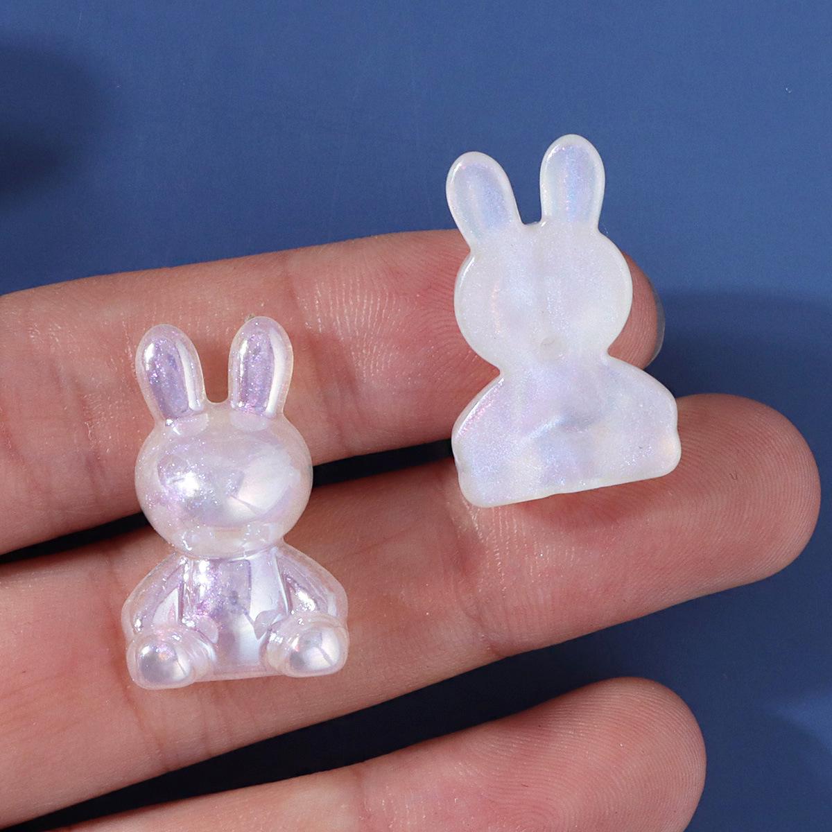 Mermaid Starry Sky Glitter Bear & Rabbit Resin Stickers for DIY Jewelry & Women s Accessories