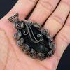 Regalo de joyería colgante hecho a mano con envoltura de alambre de cobre de piedras preciosas de turmalina negra