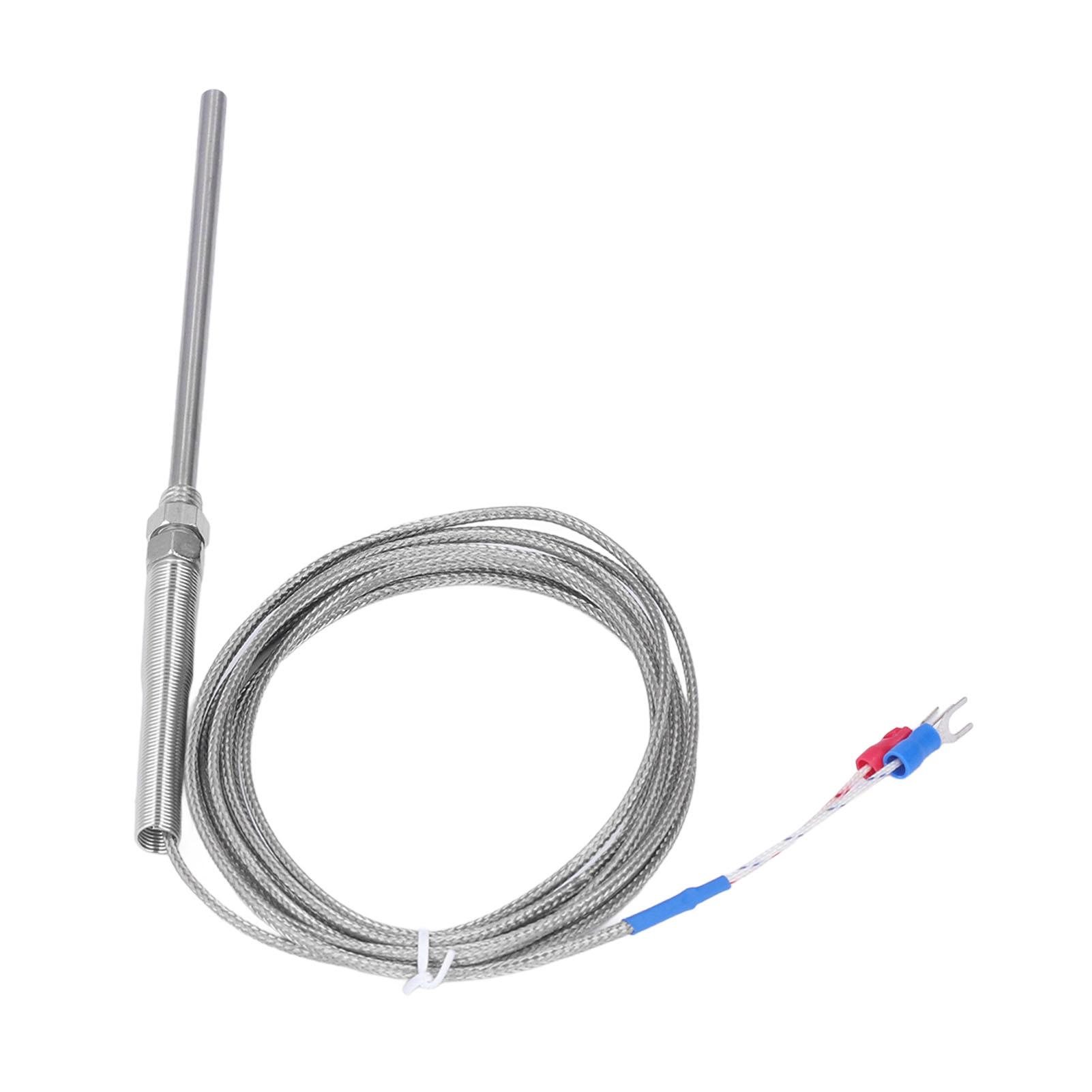 

BERM Термопара K-типа Датчик температуры 100мм Зонд 0400 градусов Цельсия Аксессуар для измерения