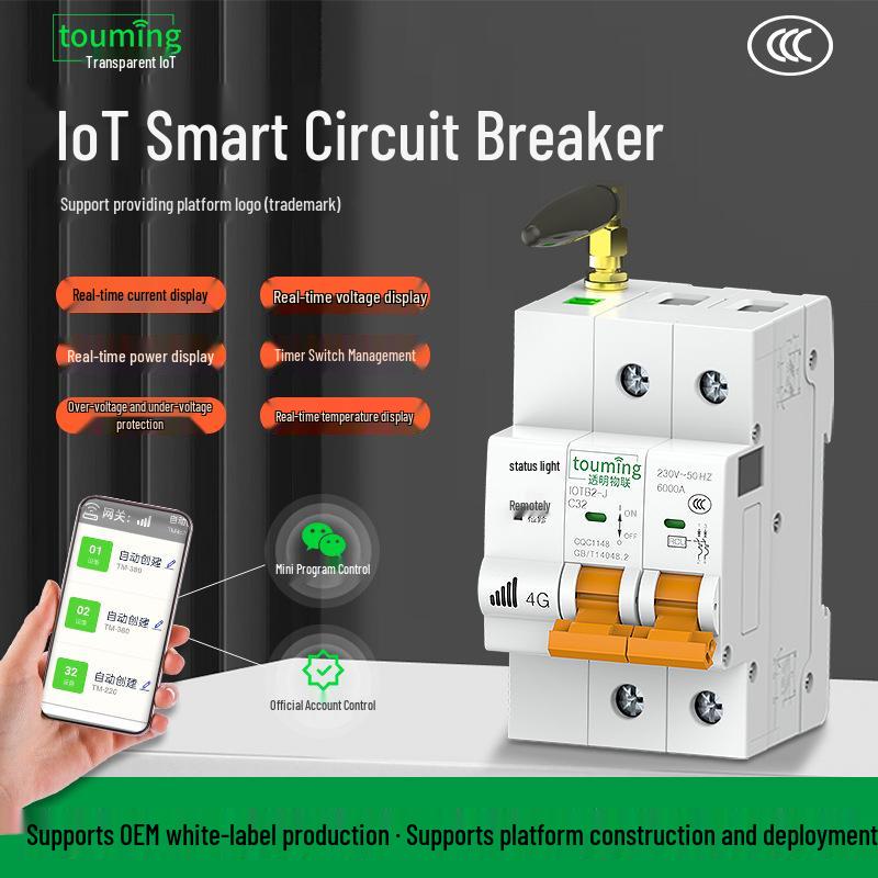 4G IoT Smart Circuit Breaker with Remote Control & Voltage Protection