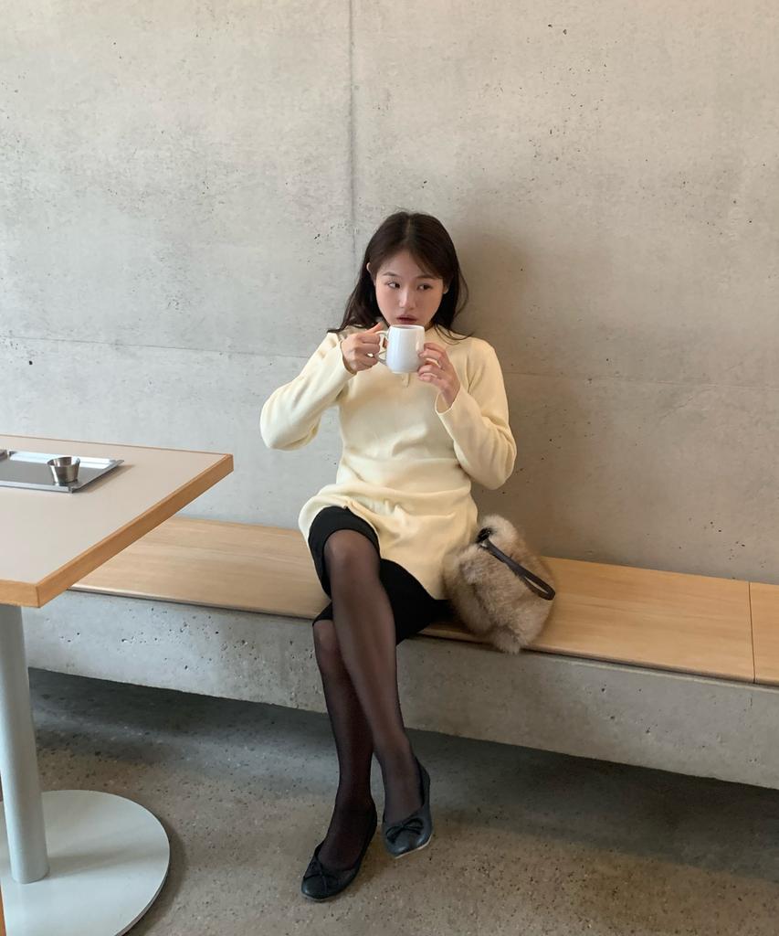 AHWE Flared Polo Sweater_Ivory